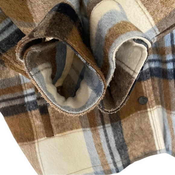 Zara Brown and Blue Plaid Button Down Jacket - Picture 5 of 7